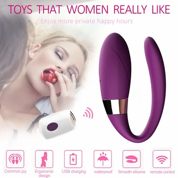 Bezdrôtové Vibrátor Dospelých Produkt Pre Páry USB Nabíjateľné Vibrátor G-Spot U Silikónové Stimulátor Vibrátory sexuálnu Hračku Pre Ženy