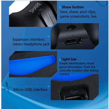 Bezdrôtový Bluetooth Gamepads vibrovanie ovládača Ovládač Stlačte Pre PS4 Počítača