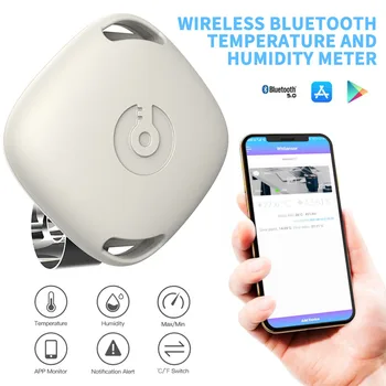 Bezdrôtový Bluetooth Teplomer & Vlhkomer Pre Android & IOS Telefón Používa Krytá Vonkajšia Teplota Vlhkosť Meter Alarm