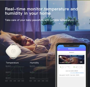 Bezdrôtový Bluetooth Teplomer & Vlhkomer Pre Android & IOS Telefón Používa Krytá Vonkajšia Teplota Vlhkosť Meter Alarm