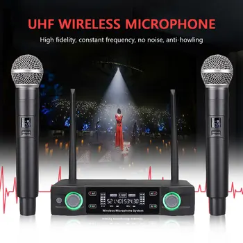 Bezdrôtový Mikrofón Dynamická Kapsula 2 Kanály Bezdrôtové Karaoke Mikrofón Ručný Spev Stroj Box Mini Rodina Echo Systém