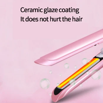 Bezdrôtový Mini Hair Straightener USB Nabíjanie a Prenosné Hair Straightener a Ploché Žehlička s Keramickou Turmalín Ion Curler pre