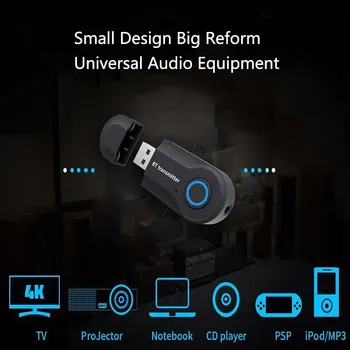 Bezdrôtový Vysielač Bluetooth Stereo 3,5 MM Jack Audio Music Adaptér pre TV, Telefón, PC, Slúchadlá, Reproduktory