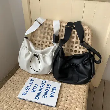 Bežné hobos ženy crossbody tašky veľkú kapacitu kapsičky dizajnér široký popruh tašky cez rameno, luxusné mäkké pu kožené messenger peňaženky
