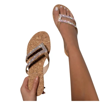 Bežné Jednoduché dámske Sandále Flip Flops Dámy Crystal Beach Jazdcov Bežné Papuče Topánky Vysokej kvality materiálu veľmi mäkké A50