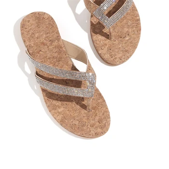 Bežné Jednoduché dámske Sandále Flip Flops Dámy Crystal Beach Jazdcov Bežné Papuče Topánky Vysokej kvality materiálu veľmi mäkké A50