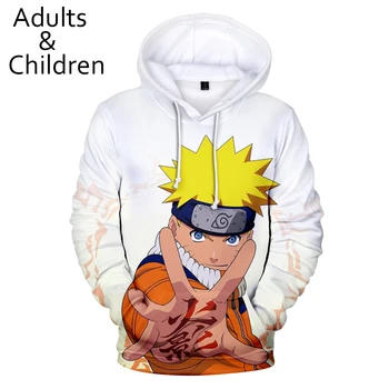 Bežné nový 3D Naruto módne anime muži a ženy, deti hoodies jeseň a v zime červený pulóver deti mikiny