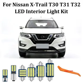 Biela bez Chýb Canbus LED Na Nissan XTrail X-Trail T30 T31 T32 2001-2019 LED osvetlenie Interiéru+špz Svetla Kit