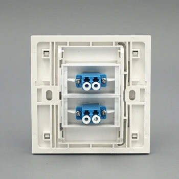 Biela Farba Dual LC sieťovej Zásuvky v Stene 2 Porty Optického Vlákna Konektor Kryt 86mm