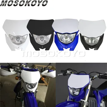Biela Modrá Motocross Svetlometu MX Enduro Dirt Bike Vedúci Svetlo Maska pre Yamaha WR250R YZ450F YZ250F LXR 250F