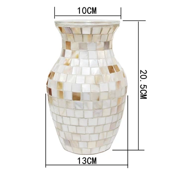 Biela perleť váza shell kvetinové vázy ručné stola váza dekor hliva nálepky okolo domáce dekorácie príslušenstvo