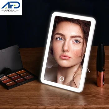 Biele Led make-up Zrkadlo Náplň Uhol Nastaviteľné LED Dotykový Displej make-up Zrkadlo USB Nabíjanie Kozmetické Zrkadlo na Stôl