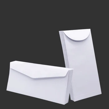 Biele Obálky Prázdne Stacionárne Obyčajný Papier Business School Darček Mini Obálky s okienkom na Pozvánky A Karty 100ks/Veľa