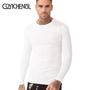 Biele tričko mužov 5xl Nadrozmerná dlhými rukávmi tričko veľkosť modálne O-neck tričko plus veľkosť bežné farbou top COYICHENOL