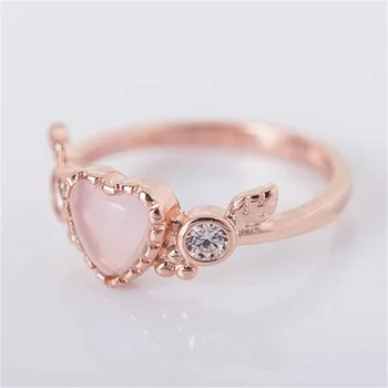 BIJOX PRÍBEH trendy 925 strieborný prsteň pre ženy v tvare srdca zirkón ružový drahokam krúžky jemné šperky výročie svadby, párty darček