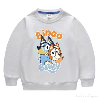 Bingo bluey 2020 Deti mikina s Kapucňou Deti Bavlna Kreslené tričká, Chlapci Dievčatá oblečenie Bežné hoodies T-shirt