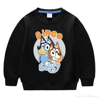 Bingo bluey 2020 Deti mikina s Kapucňou Deti Bavlna Kreslené tričká, Chlapci Dievčatá oblečenie Bežné hoodies T-shirt