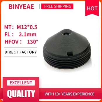 BINYEAE HD 2MPX Mini Objektív 2.1 mm, M12 Miniatúrnych Objektív F2.0 1/4
