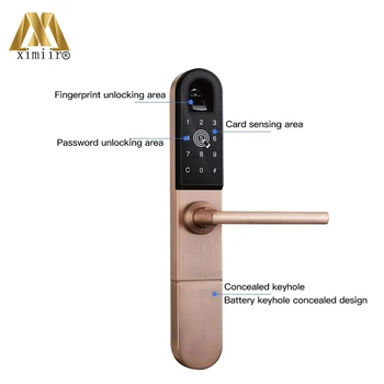 Biometrický snímač Odtlačkov Dverí Zamky Smart Digitálny Elektronický Zámok Pre Hliníkové Posuvné alebo Hojdačka Dvere XM-S878