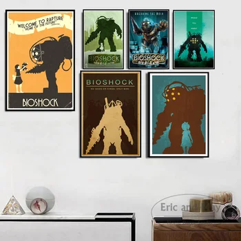 Bioshock Rapture Video Hry, Retro Deti Darček Umelecké Plátno na Maľovanie na Stenu, Obraz Domova Plagáty a Výtlačky