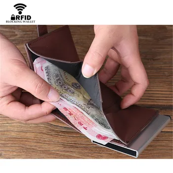 BISI GORO 2020 Smart Peňaženka PRE Mužov A Ženy, Originálne Kožené Kreditnej karty Prípade Vrecku Box Business ID Karty Peňaženky Kryt RFID