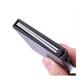 BISI GORO Smart Business Držiteľa Karty 2021 Dotyk Carbon Slim Peňaženky RFID Protector de tarjeta de cr dito Tlačidlo Karty Prípade Mužov
