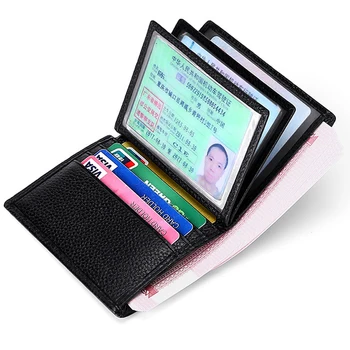 BISI GORODriver Licencia Taška Multifunkčné Kožené Peňaženky Krátke dámske Peňaženky Pre Mužov,Vodičský Certifikát IDCard Prípade Držiteľ