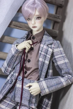 BJD bábiky oblečenie je vhodné pre 1/3 1/4 SD žena veľkosť Strýko veľkosť módne všestranný sivý kockovaný vyhovovali kabát vyhovovali bábika príslušenstvo