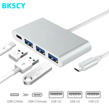 Bkscy Usb c rozbočovač USB-C na USB3.0 Vysokej Rýchlosti 4 port rozbočovača USB Typu C 3.1 Viacportová Adaptér pre MacBook Google Chrome typ c hub
