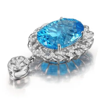 BLACK ANGEL Luxusné Sapphire Prívesky Pre Ženy 925 Sterling Silver Blue CZ Drahokam DIY Módne Šperky Bez Reťazca