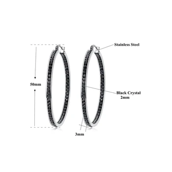 Black Awn Nové Klasické 925 Sterling Silver Kolo Black Trendy Spinelovou Zapojenie Hoop Náušnice pre Ženy, Jemné Šperky I195