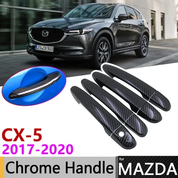 Black Carbon Fiber Dverí Rukoväť Kryt pre Mazda CX-5 CX5 CX 5 KF 2017~2018 2019 2020 Auto Príslušenstvo Nálepky Výbava Nastaviť Chrome