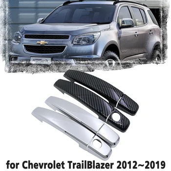 Black Carbon Fiber rukoväť Alebo Chrome Bočných Dverí Kryt Výbava Nastaviť pre Chevrolet Priekopník MUX 2012~2019 Auto Stylin Auto Príslušenstvo