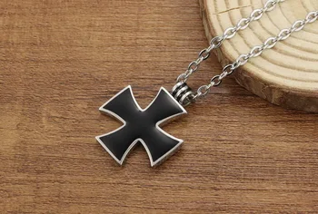 Black Cross Prívesok Náhrdelník pre Mužov Nehrdzavejúcej Ocele Rytieri Templar Žehlička s Dlhým Reťazcom Náhrdelníky Muž Šperky