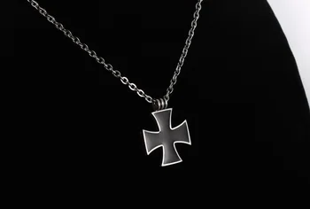 Black Cross Prívesok Náhrdelník pre Mužov Nehrdzavejúcej Ocele Rytieri Templar Žehlička s Dlhým Reťazcom Náhrdelníky Muž Šperky