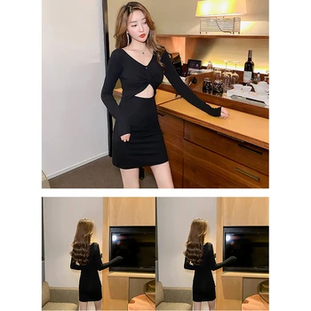 Black Marhuľový Ženy Mini Zábal Šaty Bavlna Jar Leto Sexy Bežné Strany Klubu Bodycon Šaty Kórejský Dráhy 2020 Krátke Vestidos