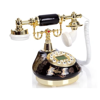 Black Starožitné Šnúrový Telefón Retro Domáce Telefóny staromódnym Keramické Pozemné Telefón Vintage Telefóny na Home Office Dekor