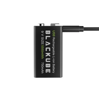BLACKUBE Doprava Zadarmo 9V 900mAh 5550mWh Veľkú Kapacitu Batérie USB Nabíjateľné Lítiové Batérie
