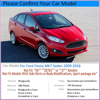 Blatníky vhodné pre Ford Fiesta 7 MK7 Hatchback 2009~2016 2010 2011 2012 2013 Príslušenstvo Mudflap Blatník Auto Náhradné Diely