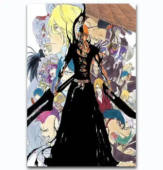 Bleach Mŕtvych Rukia Ichigo Boj Japonskom Anime-Hodváb Umenie Plagátu Na Stenu, Nálepky, Dekorácie, Darčeky