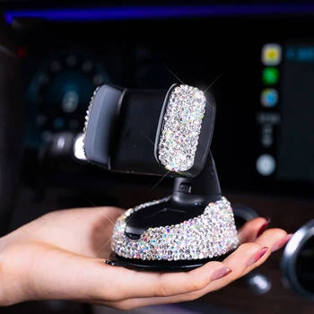 Bling Kamienkami Mobilný Telefón Držiak na Auto Multifunkčné Roztomilý Auto Príslušenstvo Dievčatá, Ženy, Dekorácie Crystal Dashboard Diamond