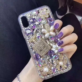 Bling Krásne Crystal Diamanty Drahokamu 3D Kamene Telefón puzdro Pre Samsung A90 A5 A7 A8 A9 A6 PLUS A50 A70 A80