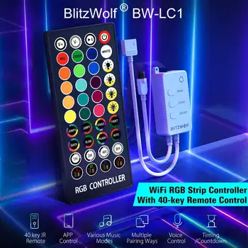 BlitzWolf BW-LC1 DC12V bluetooth, WiFi RGB LED Pásy Radič Bezdrôtové Diaľkové Ovládanie S 40Key Diaľkové Ovládanie Práce s Alexa