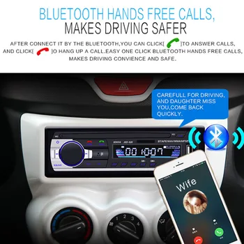 Bluetooth Car Stereo Audio In-Dash Aux Vstup Prijímača Automobilov, SD, USB, MP3 Rádio, Media Player