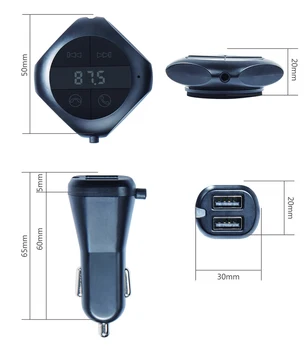 Bluetooth do Auta FM Duálny USB Nabíjačka MP3 Prehrávač s LCD Displejom Hudby Prijímač handsfree súprava do auta TF U Diskov