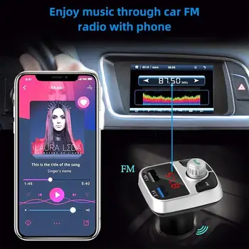 Bluetooth Hands-Free TF U Disk, MP3 Prehrávač, USB Nabíjačka, USB Nabíjačka, Auto Príslušenstvo Handsfree T25S Auto FM Vysielač