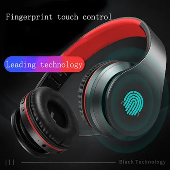 Bluetooth Headset stereo surround sound HD hovor Bezdrôtový Prenosný Skladací Hluku reductionTF Karty Odtlačkov prstov touch slúchadlá