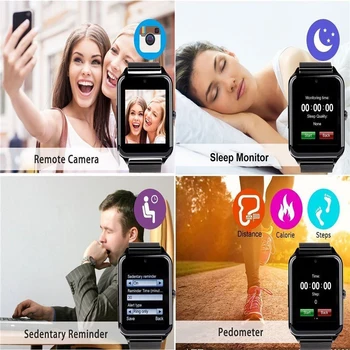 Bluetooth Kovový Remienok Mužov Smart Hodinky Podporu Sim TF Kartu, Vodotesná Smartband Hodiny a Hodinky pre Android Smartphone IOS
