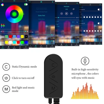 Bluetooth LED Pásy Svetlo RGB SMD 5050 Pružný pás s nástrojmi Nepremokavé RGB LED Svetlo 15M Pásky 12V Bluetooth Ovládanie led pásy alexa