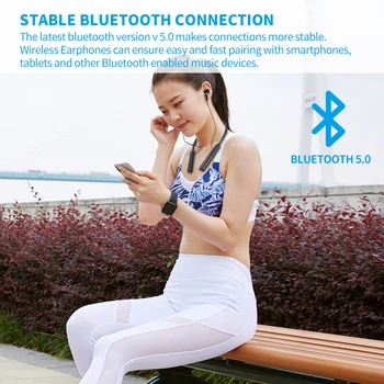 Bluetooth Slúchadlá Bezdrôtové Slúchadlá Športové Magnetické Beží 72 Hodín Dlhá Výdrž Batérie, Stereo Redukcia Šumu Slúchadlá